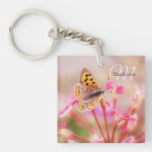 Porte-clés Papillon de nom de monogramme personnalisé (Devant)
