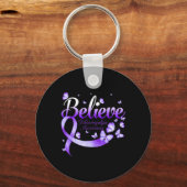 Porte-clés Papillon de sensibilisation à la fibromyalgie (Recto)