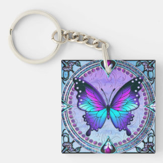 Porte-clés Papillon de sublimation avec Arrière - plan
