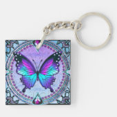 Porte-clés Papillon de sublimation avec Arrière - plan (Dos)