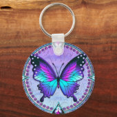 Porte-clés Papillon de sublimation avec Arrière - plan (Recto)