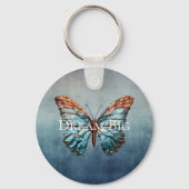 Porte-clés Papillon de texture gris bleu (Recto)