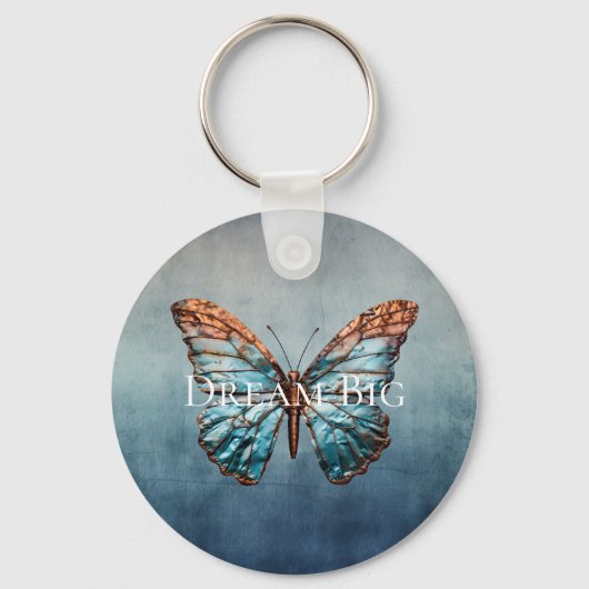 Porte-clés Papillon de texture gris bleu (Recto)