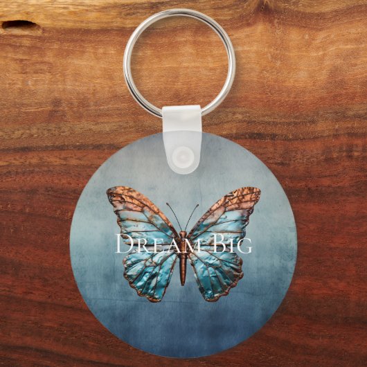 Porte-clés Papillon de texture gris bleu (Recto)