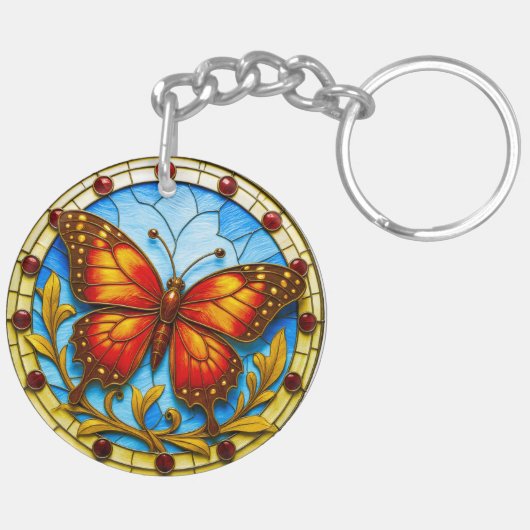 Porte-clés Papillon de vitrail (Dos gauche)