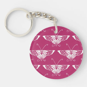 Porte-clés Papillon déco stylisé - mauve profonde