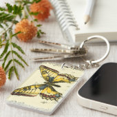 Porte-clés Papillon décoratif avec Fleur sauvage (Devant droit)