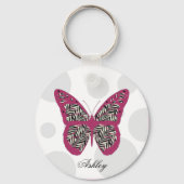Porte-clés Papillon d'impression Zebra (Recto)