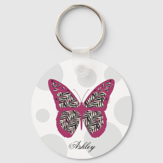 Porte-clés Papillon d'impression Zebra (Recto)