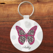 Porte-clés Papillon d'impression Zebra (Recto)