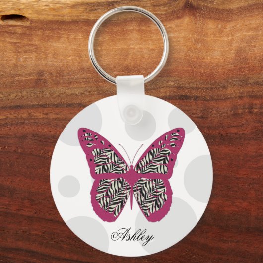 Porte-clés Papillon d'impression Zebra (Recto)