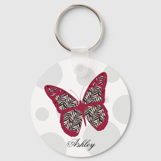 Porte-clés Papillon d'impression Zebra (Recto)