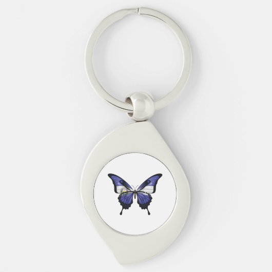 Porte-clés Papillon El Salvador Swallowtail Drapeau Autocolla (Devant)