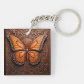 Porte-clés Papillon en bois embossé faux (Dos)