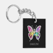Porte-clés Papillon en cristal arc-en-ciel bijoux (Devant gauche)