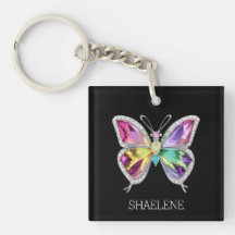 Papillon en cristal arc-en-ciel bijoux