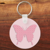 Porte-clés Papillon en papier peint - rose clair (Recto)