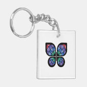 Porte-clés Papillon en verre tendu (Devant gauche)