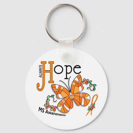 Porte-clés Papillon en verre tendu MS (Recto)