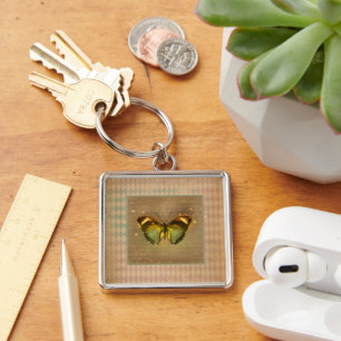 Porte-clés Papillon enchâssé vintage
