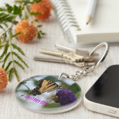 Porte-clés Papillon et bourdon Photographie Florale (Devant droit)