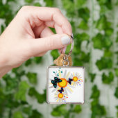 Porte-clés Papillon et fleurs (main)