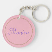 Porte-clés Papillon Glittery Porte - clé rose personnalisé (Dos)