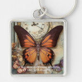 Porte-clés papillon horloge Ecclésiaste 3:11  (Devant)