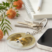 Porte-clés Papillon (Hound Tri) Peinture - Art original du ch (Devant droit)