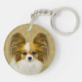 Porte-clés Papillon (Hound Tri) Peinture - Art original du ch (Dos)