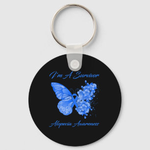 Porte-clés Papillon I'm A Survivor Alopecia Awareness