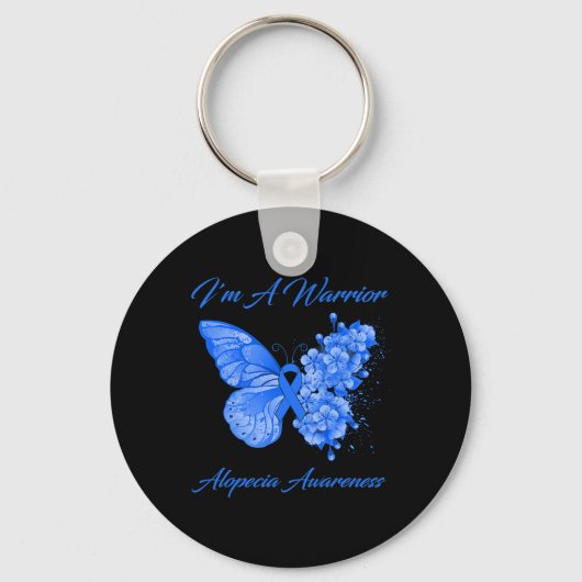 Porte-clés Papillon I'm A Warrior Alopecia Awareness (Recto)