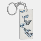 Porte-clés Papillon japonais Vintage bleu (Devant gauche)