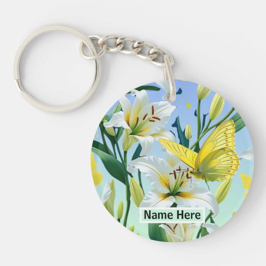 Porte-clés Papillon jaune Lily porte - clé (Devant)