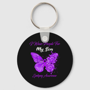 Porte-clés Papillon Je Porte Le Violet Pour Mon Fils Epilepsi