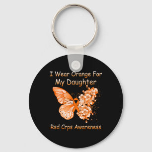 Porte-clés Papillon Je Porte Orange Pour Ma Fille Rsd Crps A