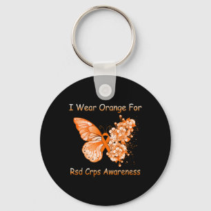 Porte-clés Papillon Je Porte Orange Pour Rsd Crps Sensibilisa
