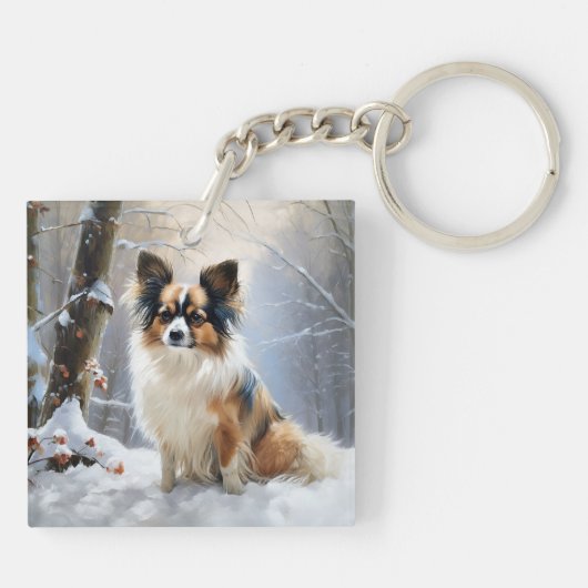 Porte-clés Papillon Laisser neiger Noël (Dos)