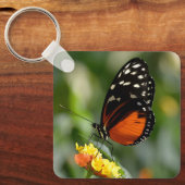 Porte-clés Papillon long tigre sur fleur (Recto)