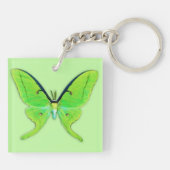 Porte-clés Papillon lune sur fond vert pâle (Dos)