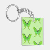 Porte-clés Papillon lune sur fond vert pâle (Devant gauche)