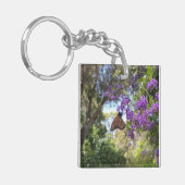 Porte-clés Papillon Monarque sur Fleurs Violettes (Devant gauche)