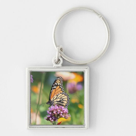 Porte-clés Papillon Monarque sur Verbena (Devant)
