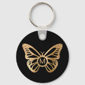 Porte-clés Papillon Monogrammé Doré Personnalisé (Recto)