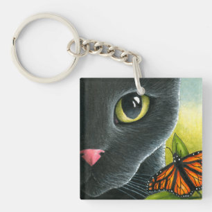 Porte-clés Papillon noir Cat 555
