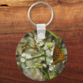 Porte-clés Papillon orange et abeille (Recto)