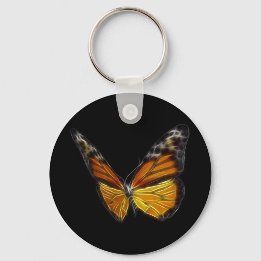 Porte-clés Papillon orange monarque insecte volant (Recto)