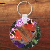 Porte-clés Papillon paon et bouddleie (Recto)