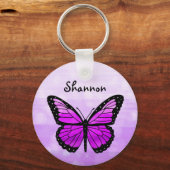 Porte-clés Papillon pourpre personnalisé (Recto)