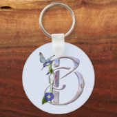 Porte-clés Papillon précieux initial B (Recto)